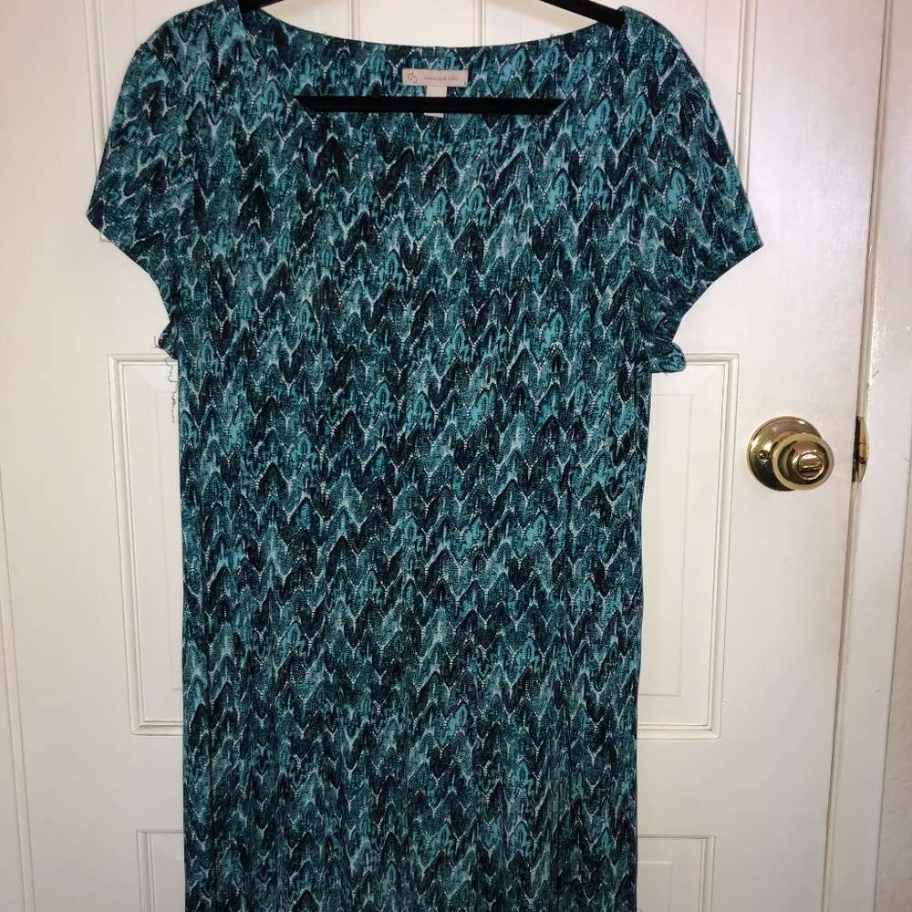 Turqoise Print Professional Dress